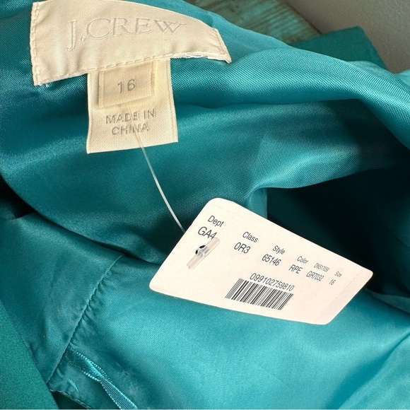 J. Crew Green Square Neck Dress with Pockets No Belt Size 16 NWT - Picture 4 of 9